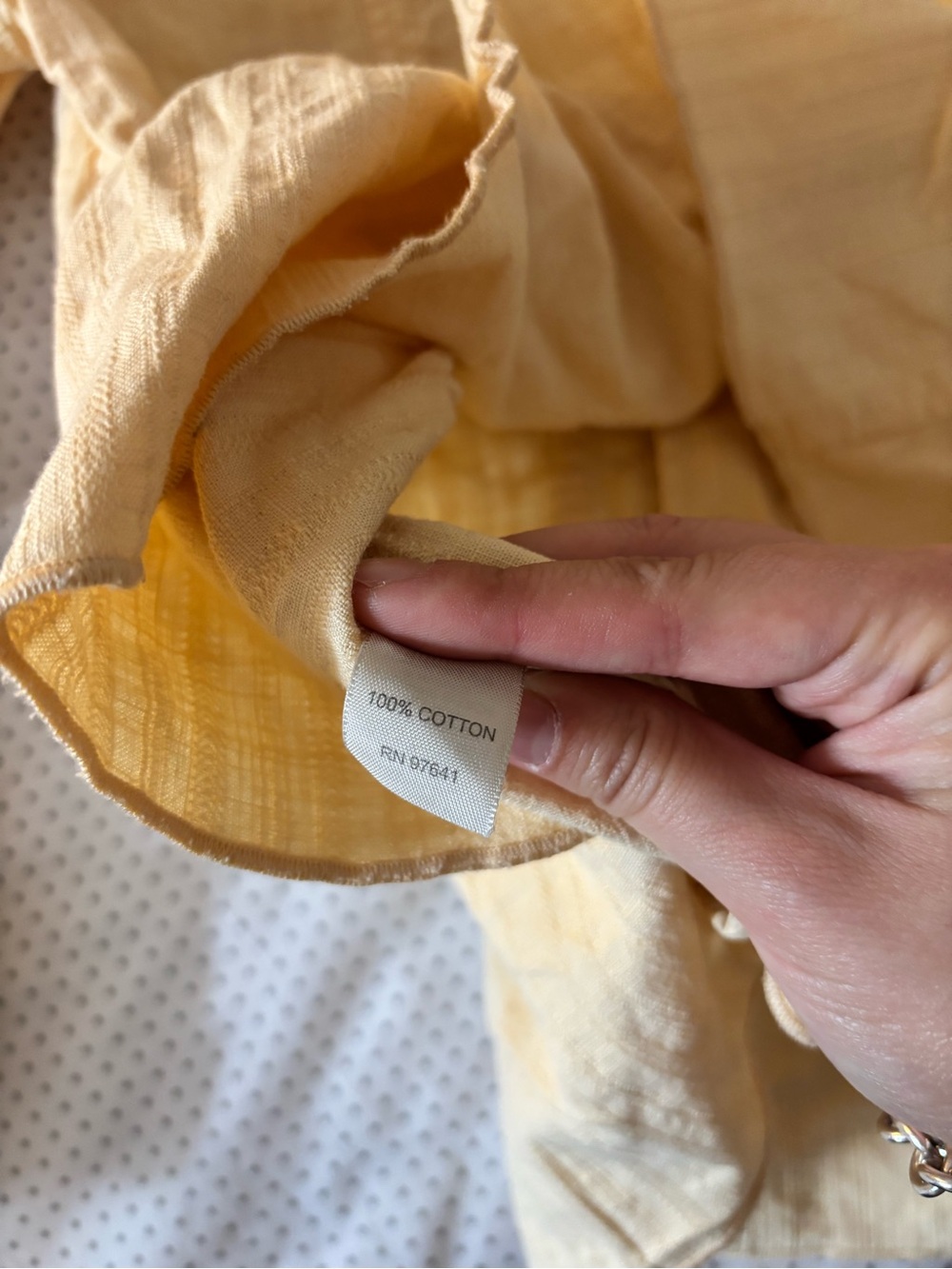Yellow Button-Front Cotton Top - Picture 4 of 4